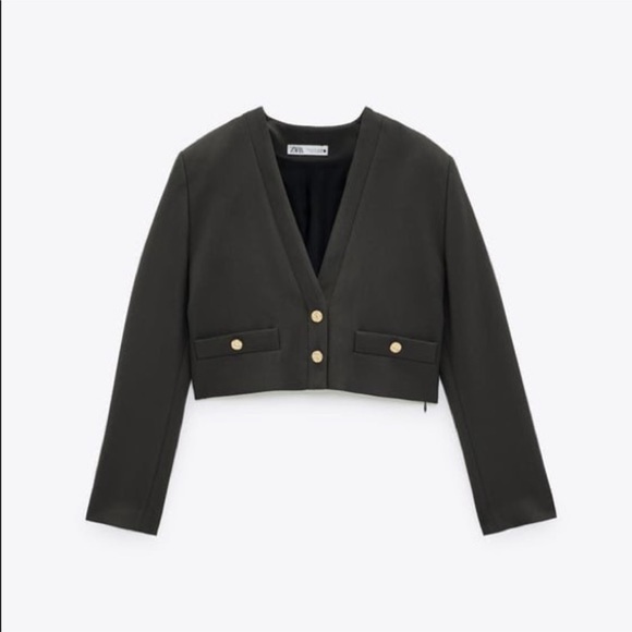✨Dark gray crop blazer Zara ✨ - Picture 5 of 5